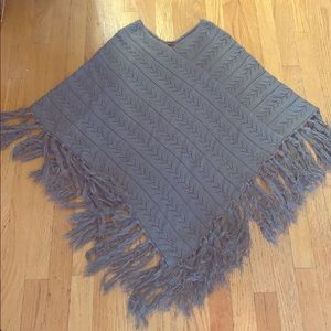 Gray Sweater Poncho